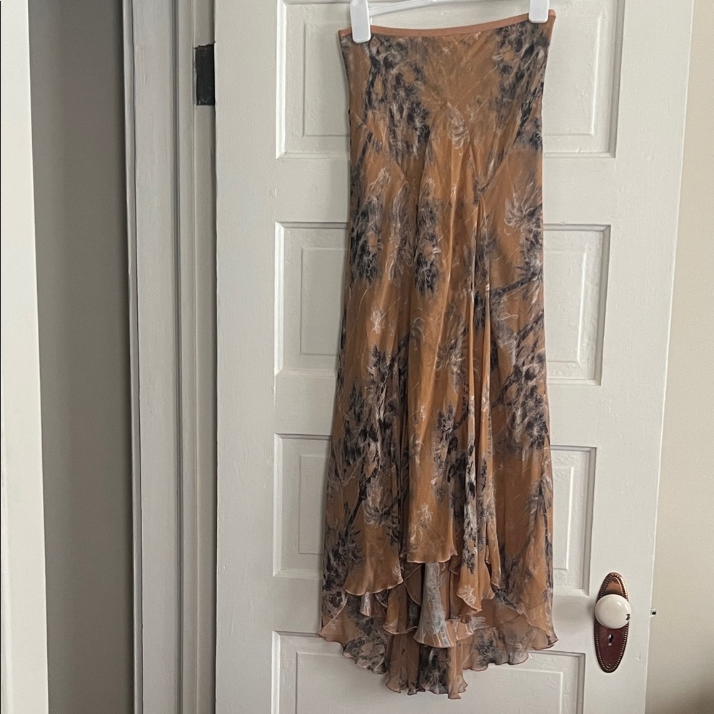 Diane Von Furstenberg Tan and Black A-Line Skirt